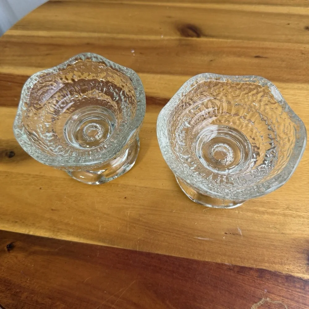 Anchor Hocking Stax Clear Pebble Glass Candle Holders Set Of 2 Granny Cottage